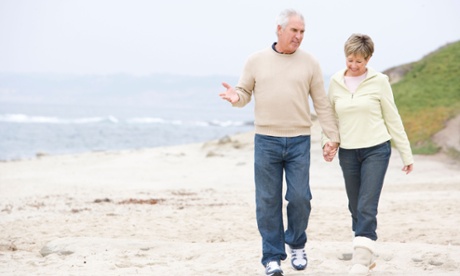 Retired people on beach