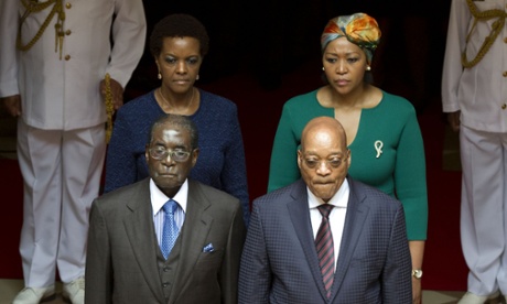 Robert Mugabe and Jacob Zuma with their wives Grace and Thobeka Madiba