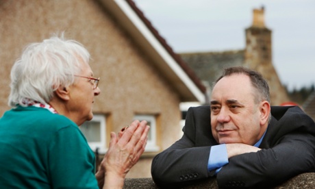 Former SNP leader Alex Salmond seen in the Gordon constituency where he is standing as the SNP Westminster candidate