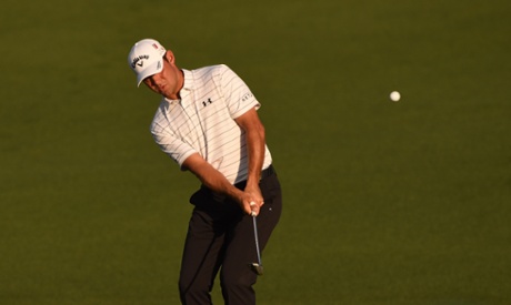 Gary Woodland hits a shot on the 2nd.