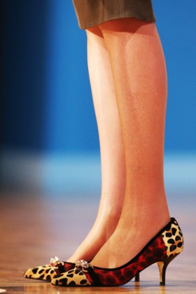 Theresa May's leopard print kitten heels