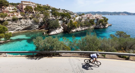 Cycling in Peguera, in the south west of the island.