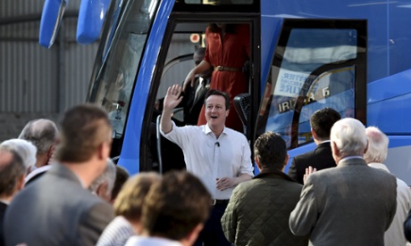 Britain's Prime Minister David Cameron arrives to deliver a speech to Conservative Party supporters and activists during an election campaign event in Wadebridge, south-western England