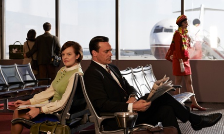Elisabeth Moss as Peggy Olson and Jon Hamm as Don Draper in a scene from the seventh and final series of Mad Men.