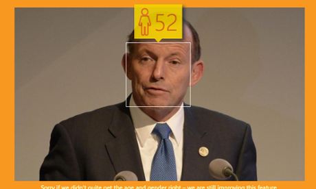A picture of Tony Abbott, in which he is identified as being 52