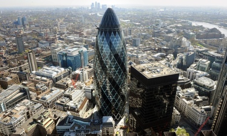 London is seething with rent hikes -  The Gerkin, seen from the roof of Tower 42 in the City of London.