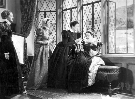 Katharine Hepburn, right, as the queen.