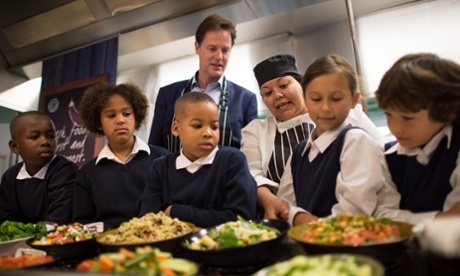 Nick Clegg with primary school pupils