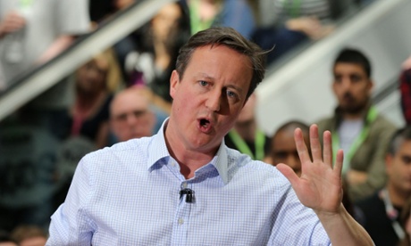 David Cameron addresses staff at Asda headquarters in Leeds on Friday.