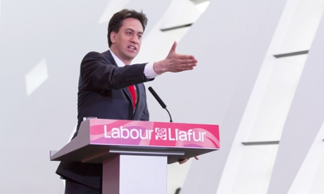 Ed Miliband campaigning in Cardiff.