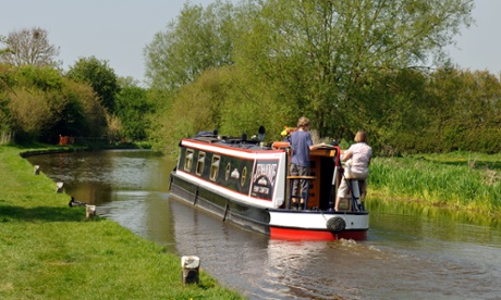 A narrowboat on British waterways.