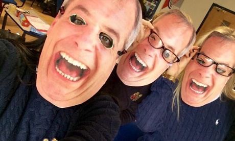 Students from Watford Grammar School for Girls donned Farage masks in their mock election.
