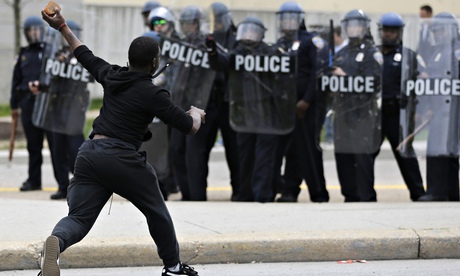 A rioter in Baltimore
