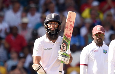 Moeen Ali reaches only his second Test half-century.