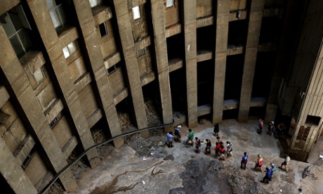 Visitors get a tour inside the 54-storey Ponte tower earlier this year.