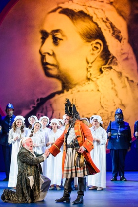 Andrew Shore (Major-General Stanley) and Joshua Bloom (The Pirate King)  in The Pirates Of Penzance by Gilbert and Sullivan @ London Coliseum.