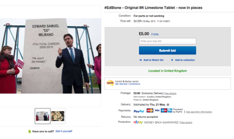 A spoof eBay listing for the EdStone