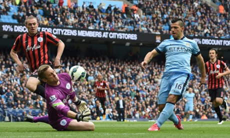 Sergio Aguero scores the first.