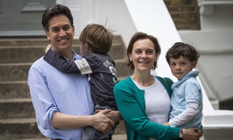 Ed Miliband, former leader of the Labour party, with his wife Justine Thornton and their children Daniel and Samuel.