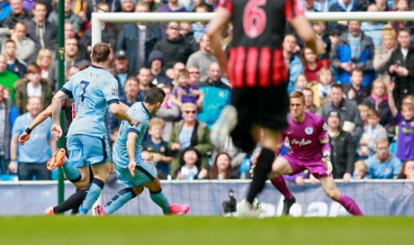 Aguero scores the third.