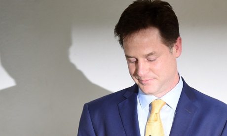 Nick Clegg announces his resignation as leader on 8 May 2015.