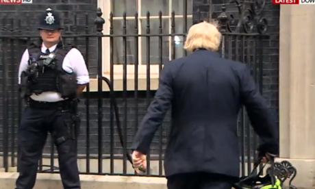 Boris Johnson arriving at Number 10