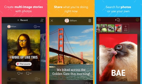 Promotional images of Will Wright's Thred app.