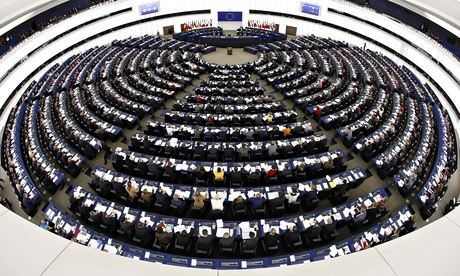 Less adversarial seating? … A meeting of the  European parliament in Strasbourg. Photograph: Vincent