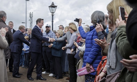 David Cameron greets members of the public