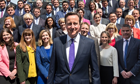 David Cameron poses with newly elected Conservative MPs at the Houses of Parliament