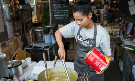 Street Food Vendor Sai Deethwa - at her stall 'Buddha Belly' in the Trinity Kitchen in Leeds.