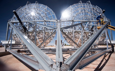 The dishes constantly move and adjust in order to follow the sun.