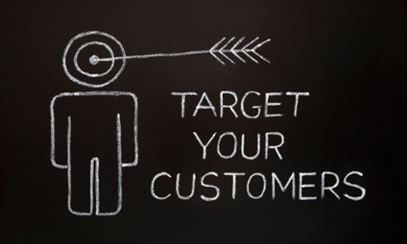 'Target your customers' image on blackboard