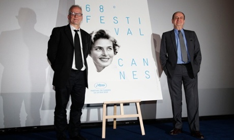 Thierry Fremaux and Pierre Lescure at the Cannes press conference today.