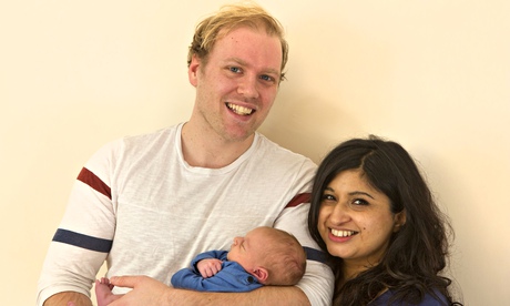 Stuart Heritage and his wife Robyn with their baby son