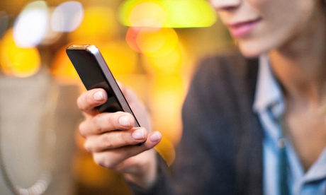 Woman using smartphone