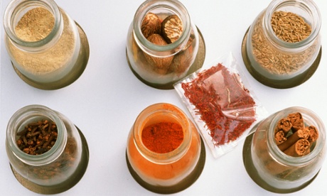 Assorted spices in jars