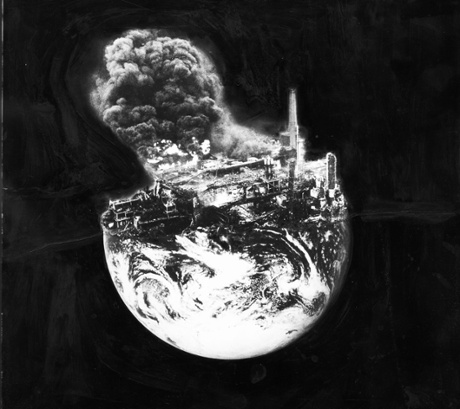 Earth Oil Explosion (1985) by Peter Kennard