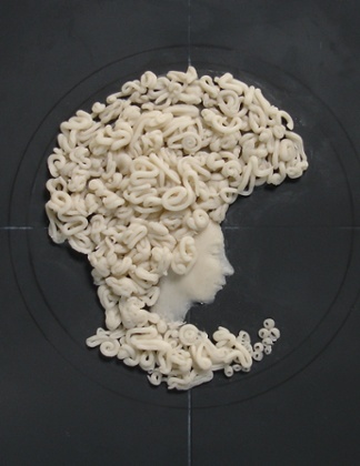 Spaghetti Head. A wax by Felicity Powell 