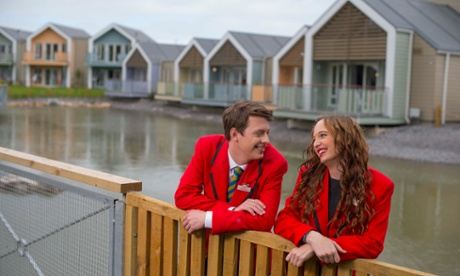 Butlin's Redcoats near the new accommodation in Minehead.
