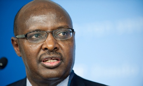 African Minister Ahmed Sufian, Minister of Finance and Economic Development, Ethiopia, at a press conference at the Istanbul Congress Center October 4, 2009 in Istanbul, Turkey.