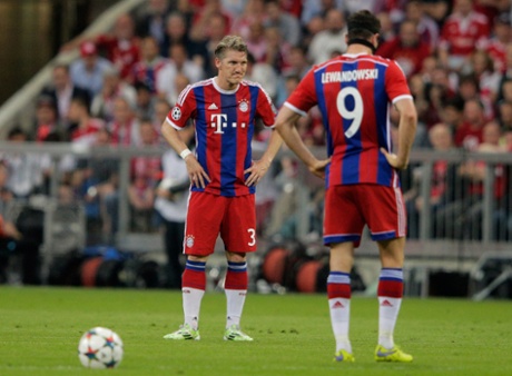 Which contrasts quite starkly with the expressions of Bayern's Bastian Schweinsteiger and Robert Lewandowski.