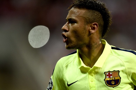 Neymar celebrates.