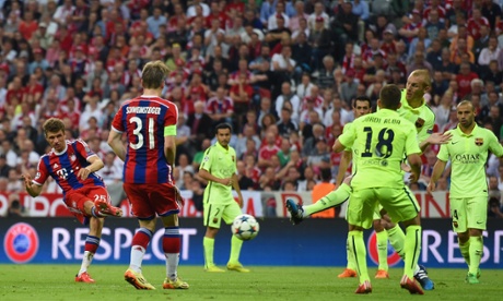 Thomas Müller puts Bayern Munich ahead on the night but they still need three more goals to see them into the final.