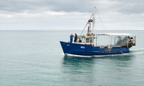 Shewry with fisherman Lance Wiffin off  Port Arlington.