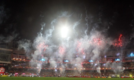 The closing ceremony of the inaugural Indian Super League season in Mumbai in December last year.