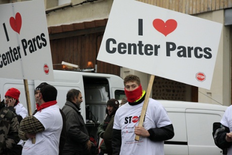 Supporters of the construction of the new Center Parcs