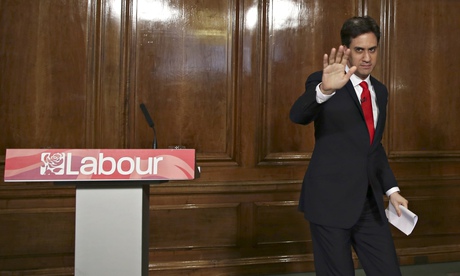 Ed Miliband waves after announcing his resignation