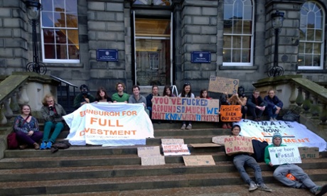 Students occupy Endinburgh University Management building today