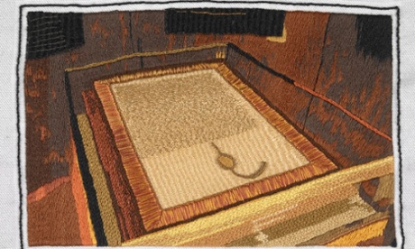 An embroidery of a 1297 copy of Magna Carta that appears on the Magna Carta Wikipedia page. The work was stitched by Cathy Johnson from the Embroiderers’ Guild. British Library